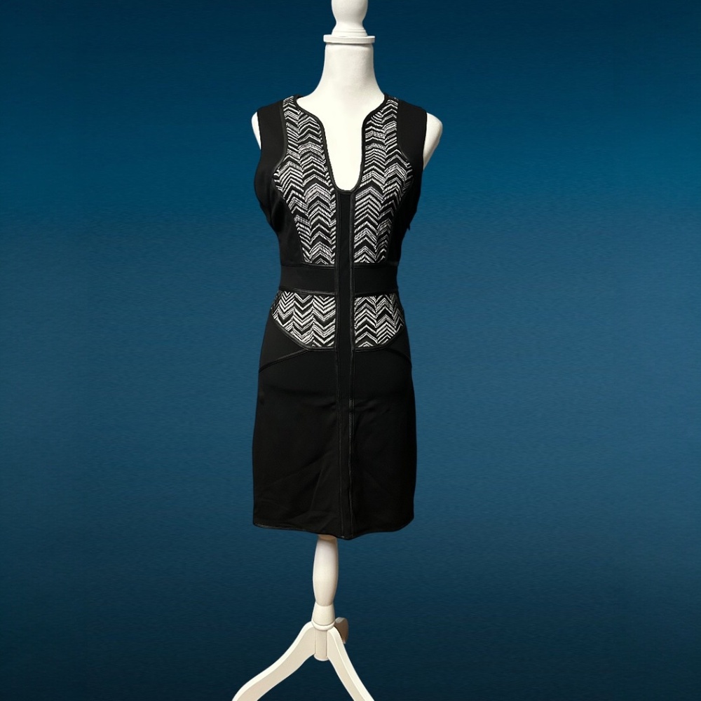 Bebe Curve Flattering Combination Fashion Midi Dress